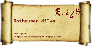 Rothauser Éva névjegykártya
